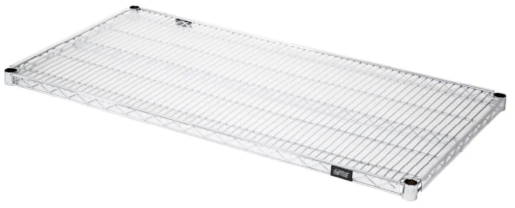 A white wire cooling rack for baking.