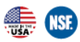 Made in the USA label next to NSF certification mark.