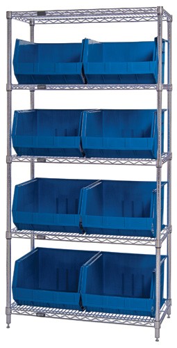 WR5-270 WIRE SHELVING UNIT WITH BINS – COMPLETE PACKAGE
