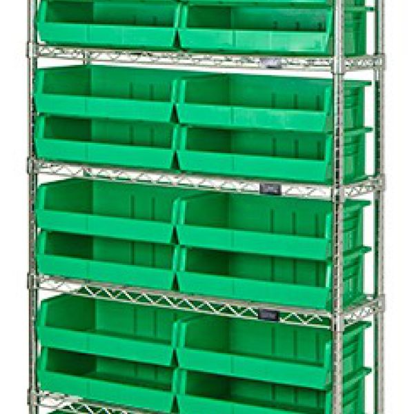 WR7-245 WIRE SHELVING WITH BINS – COMPLETE PACKAGE