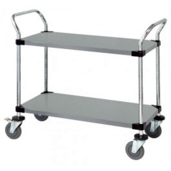 WRSC-2442-2SS STAINLESS SOLID 2-SHELF UTILITY CART