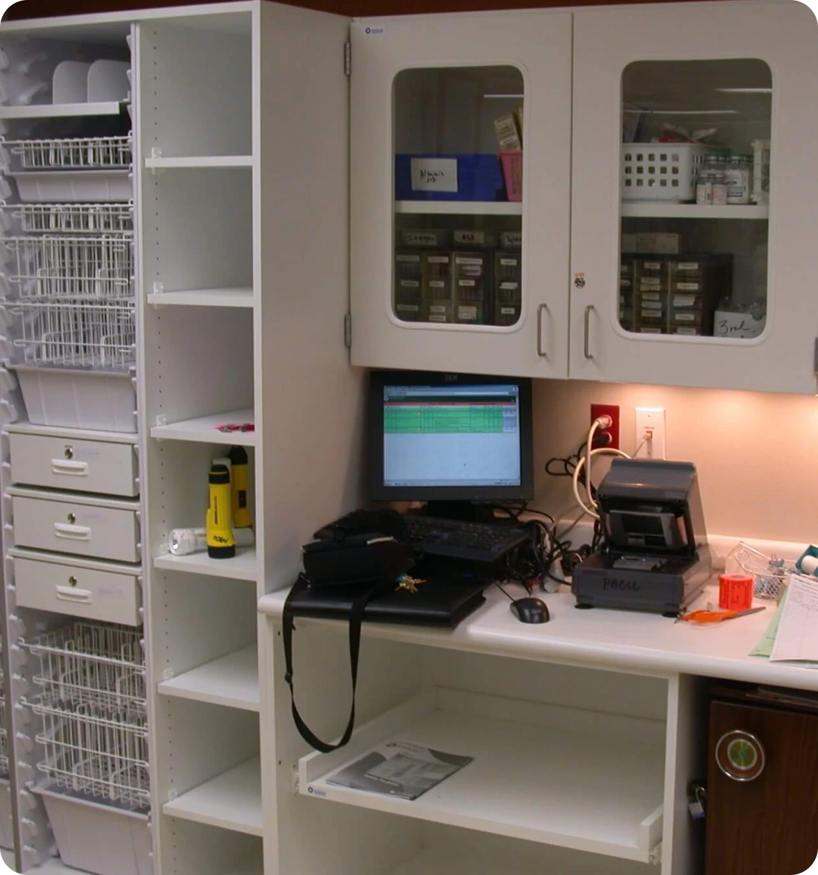 Organized pharmacy storage area